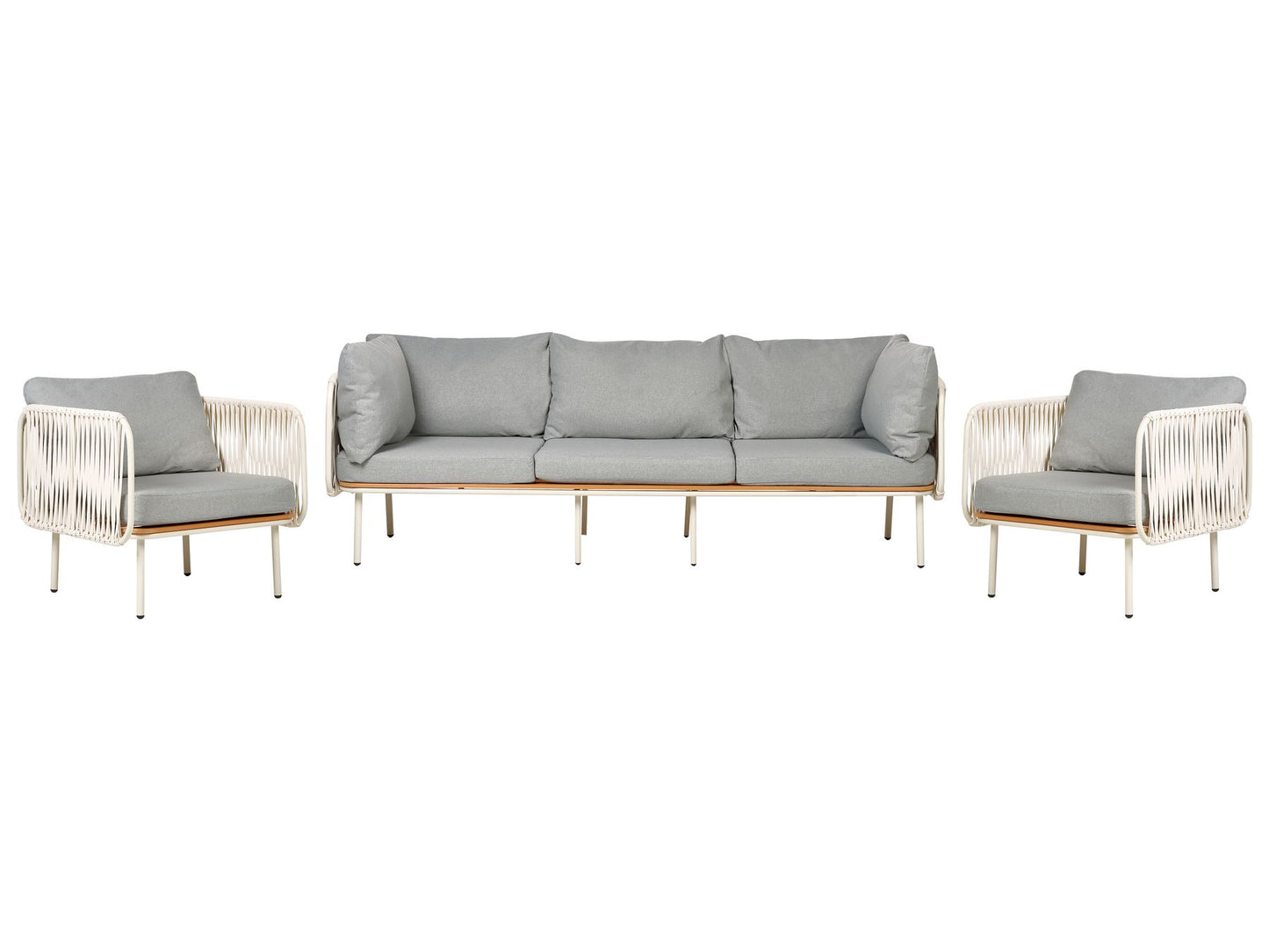 Garden Sofa Set 5 Seater SENISE Metal Grey