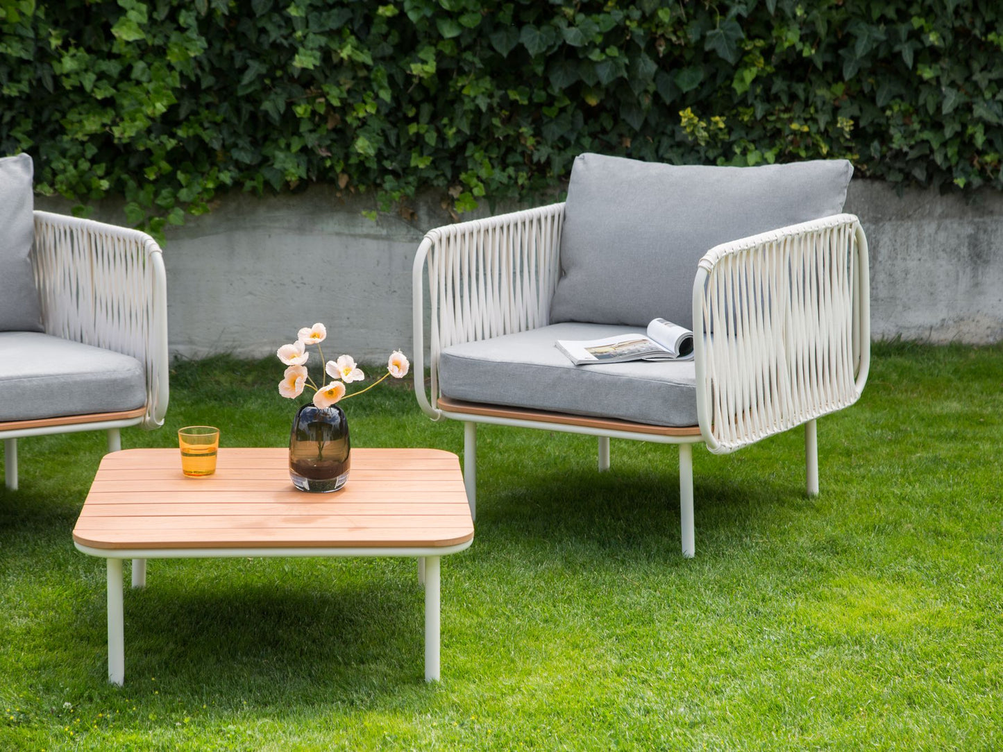 Garden Sofa Set 5 Seater SENISE Metal Grey