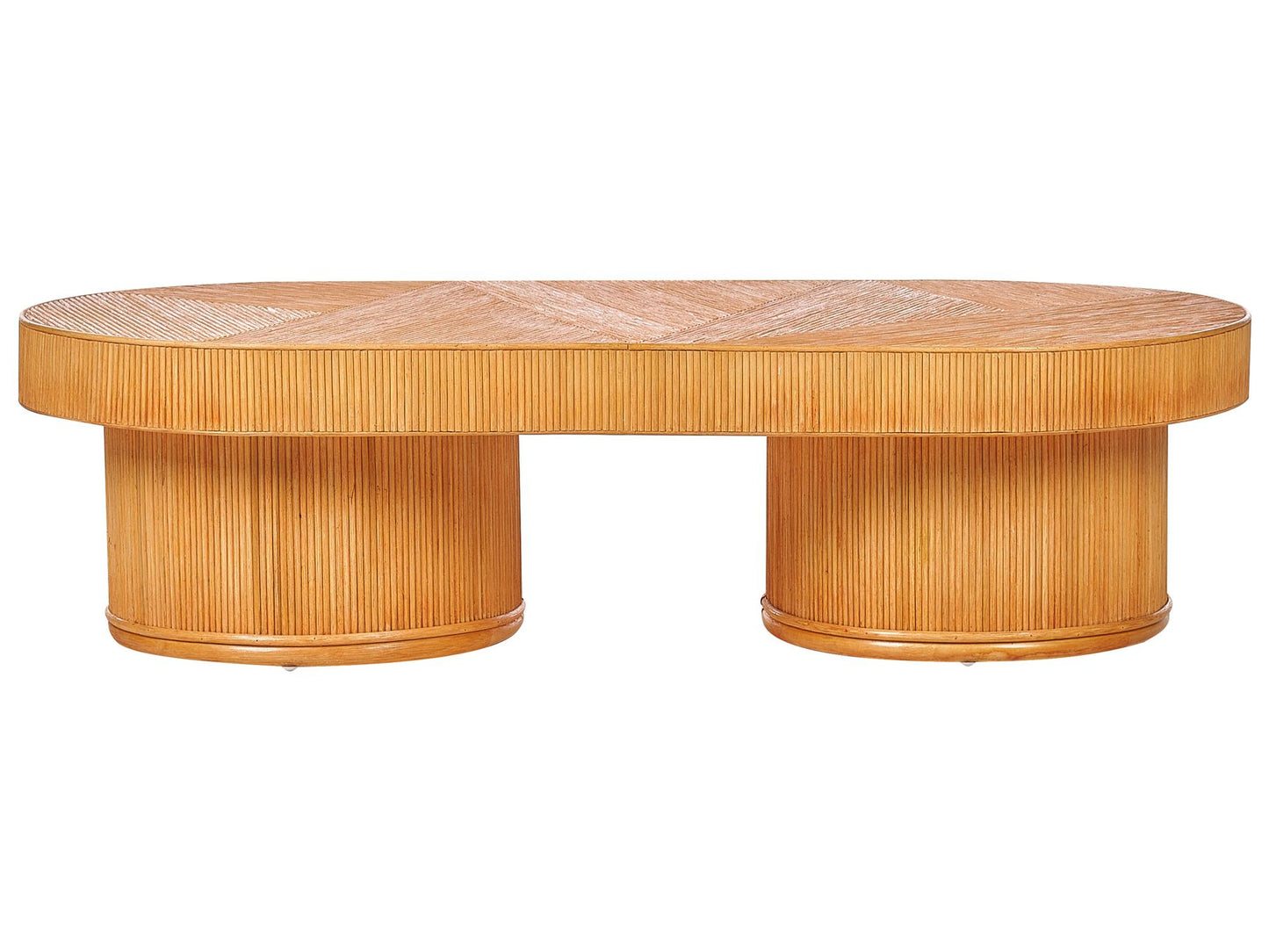 Rattan Coffee Table 150 x 70 cm Light Wood AIROLE