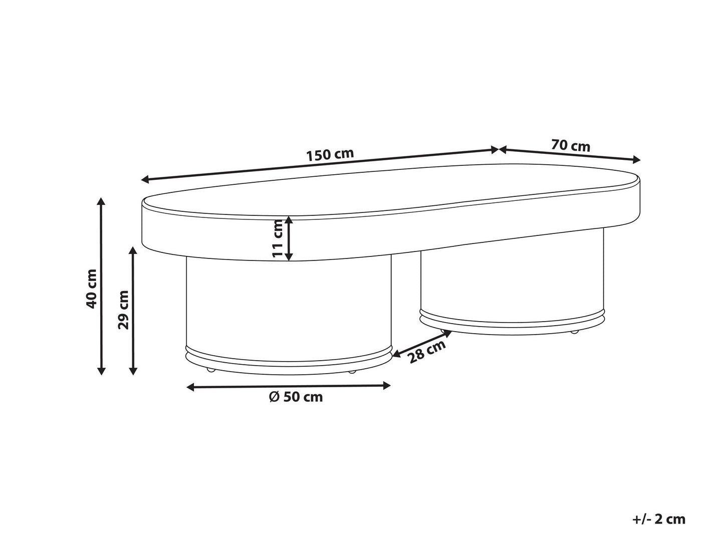 Rattan Coffee Table 150 x 70 cm Light Wood AIROLE