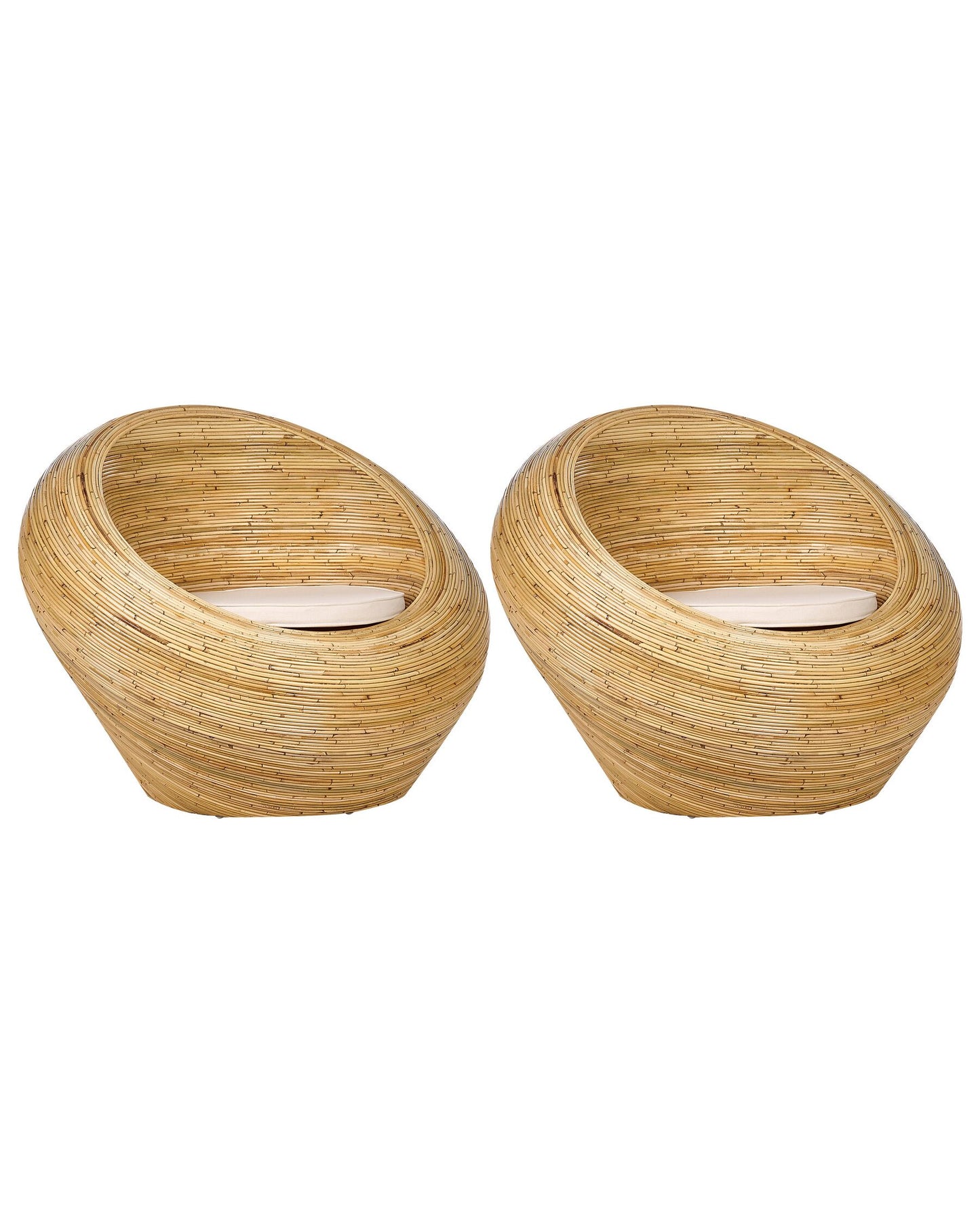Set of 2 Garden Armchairs MAIORI Rattan Natural