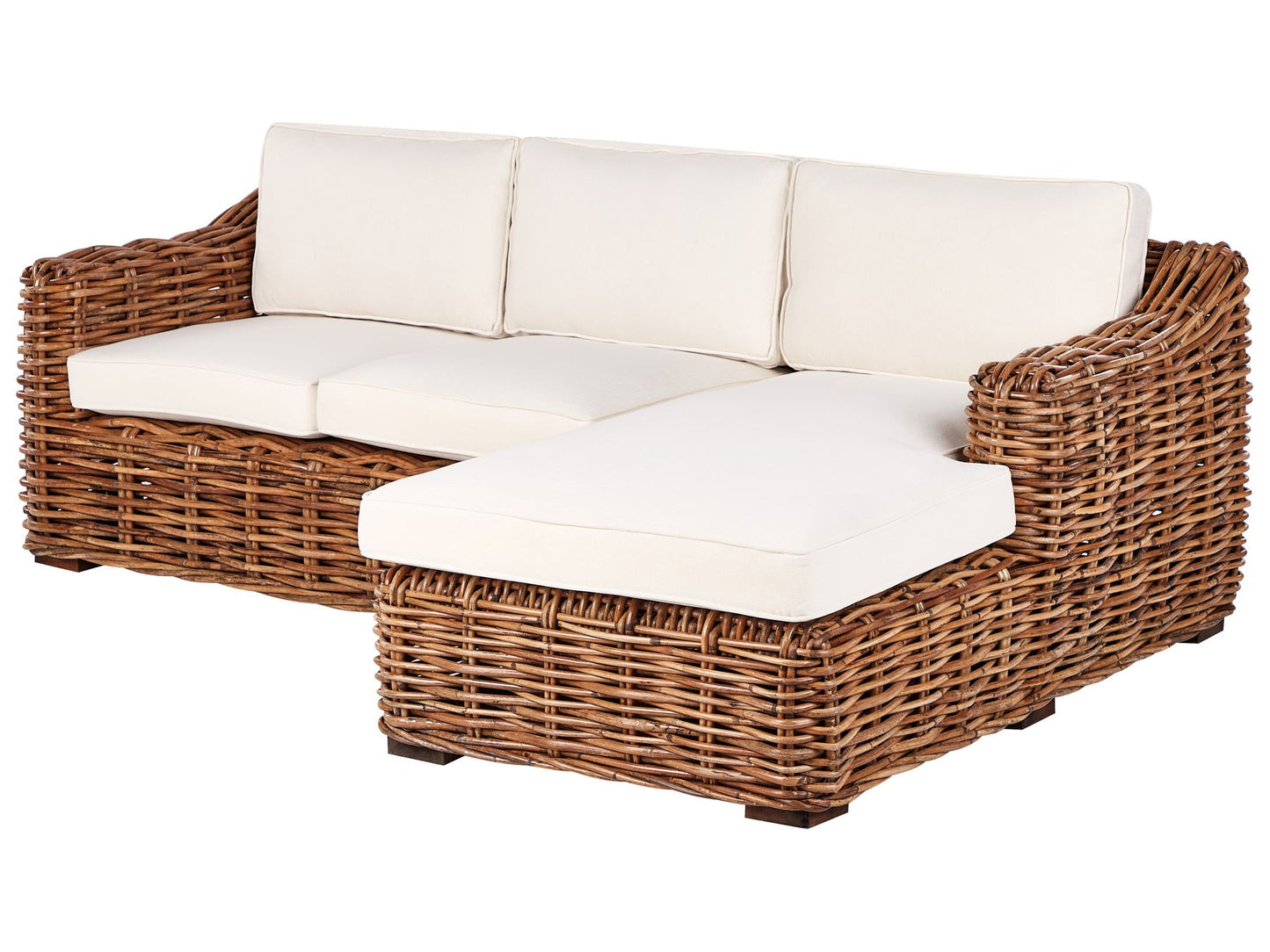 Garden Corner Sofa 3 Seater BRIATICO Left Hand Rattan Natural