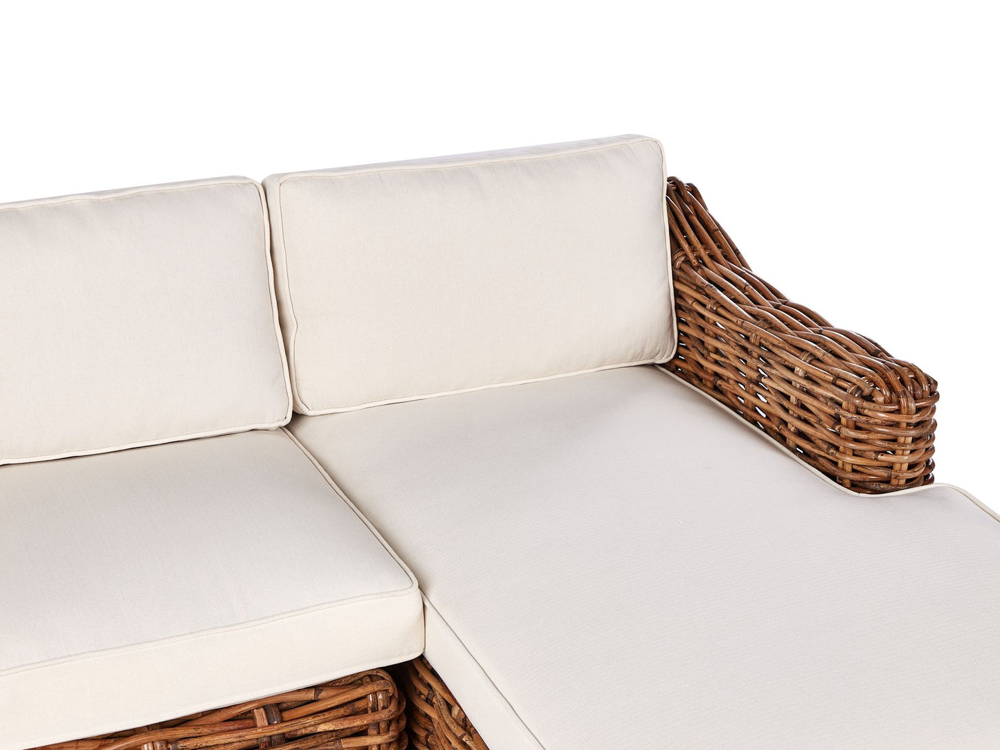 Garden Corner Sofa 3 Seater BRIATICO Left Hand Rattan Natural
