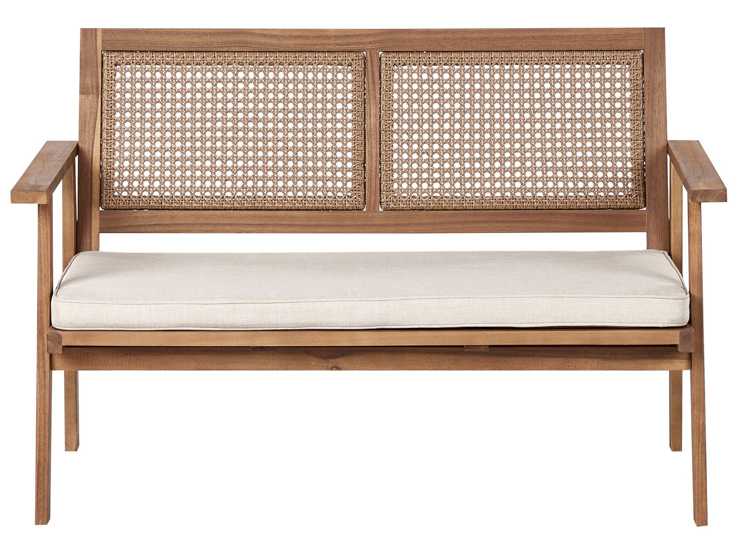 Garden Lounge Set with Table 4 Seater ARENELLA Certified Acacia Wood Light Beige