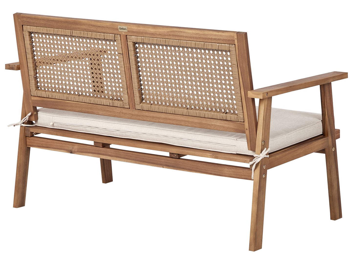 Garden Lounge Set with Table 4 Seater ARENELLA Certified Acacia Wood Light Beige