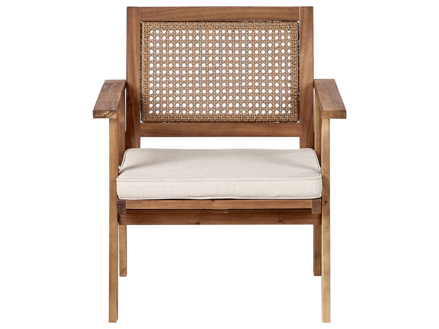 Garden Lounge Set with Table 4 Seater ARENELLA Certified Acacia Wood Light Beige