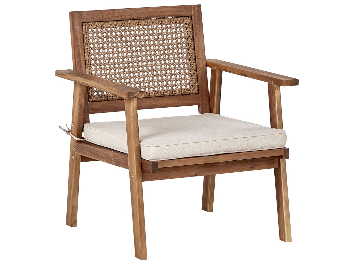 Garden Lounge Set with Table 4 Seater ARENELLA Certified Acacia Wood Light Beige