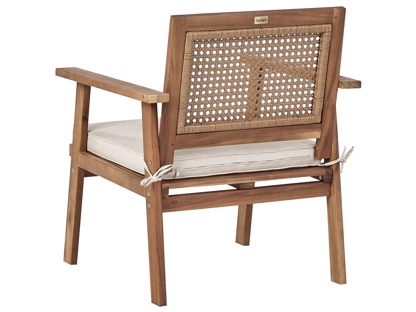 Garden Lounge Set with Table 4 Seater ARENELLA Certified Acacia Wood Light Beige