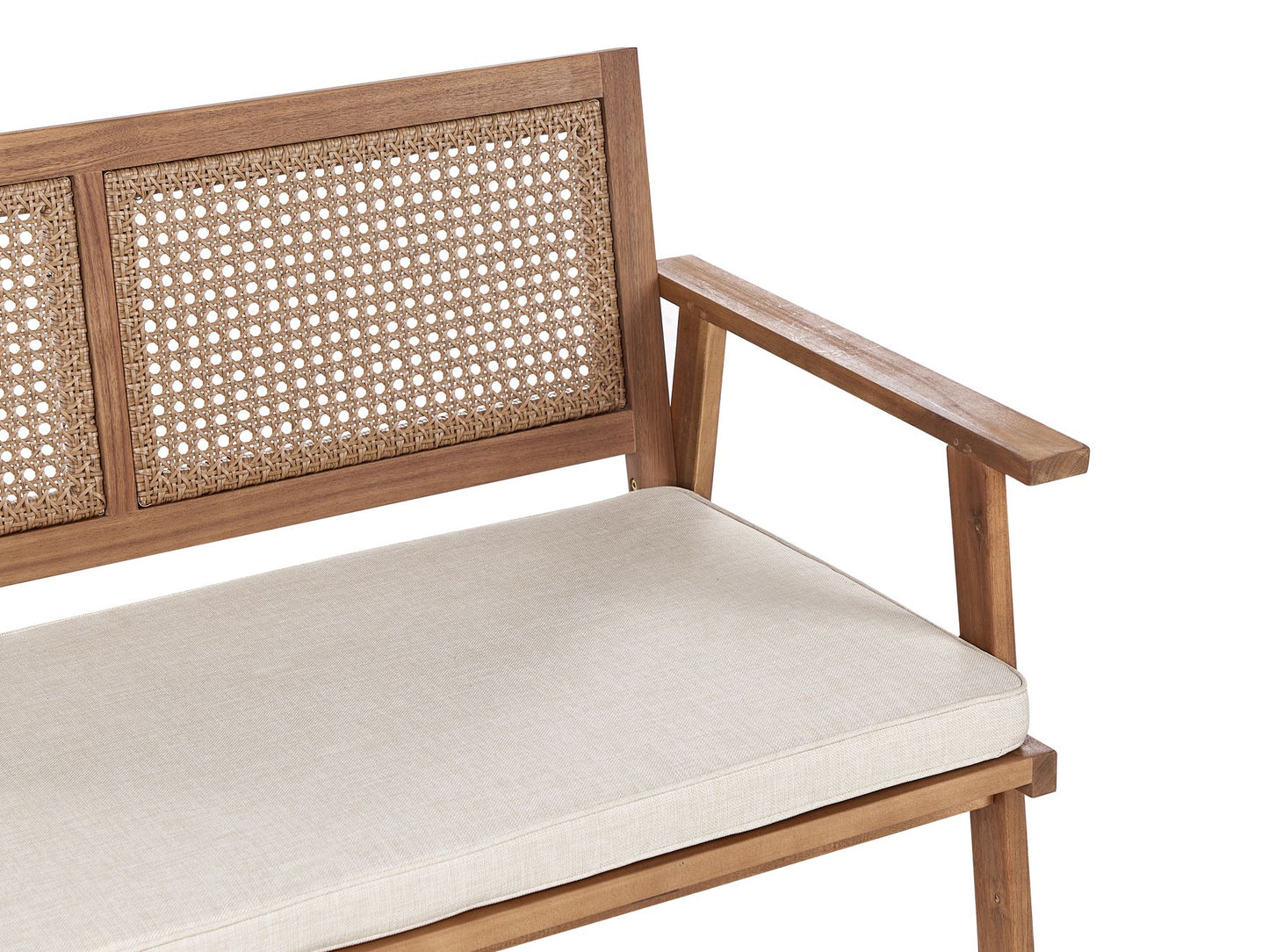 Garden Lounge Set with Table 4 Seater ARENELLA Certified Acacia Wood Light Beige