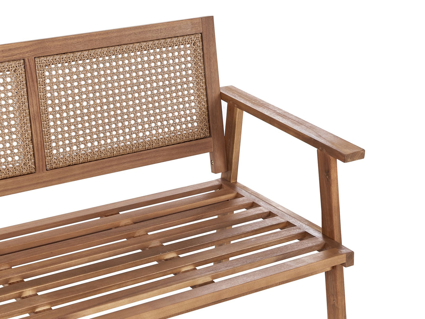 Garden Lounge Set with Table 4 Seater ARENELLA Certified Acacia Wood Light Beige