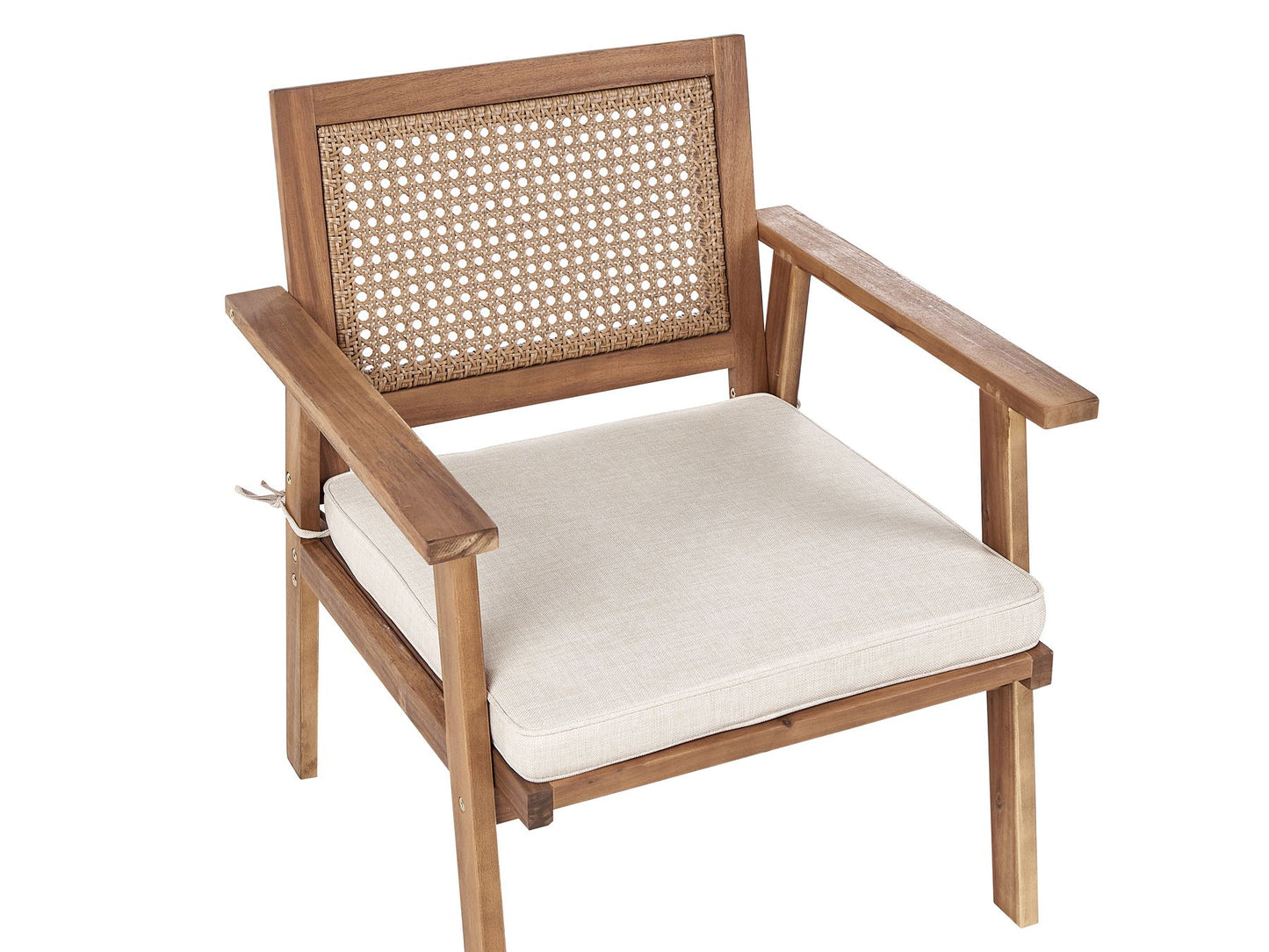 Garden Lounge Set with Table 4 Seater ARENELLA Certified Acacia Wood Light Beige
