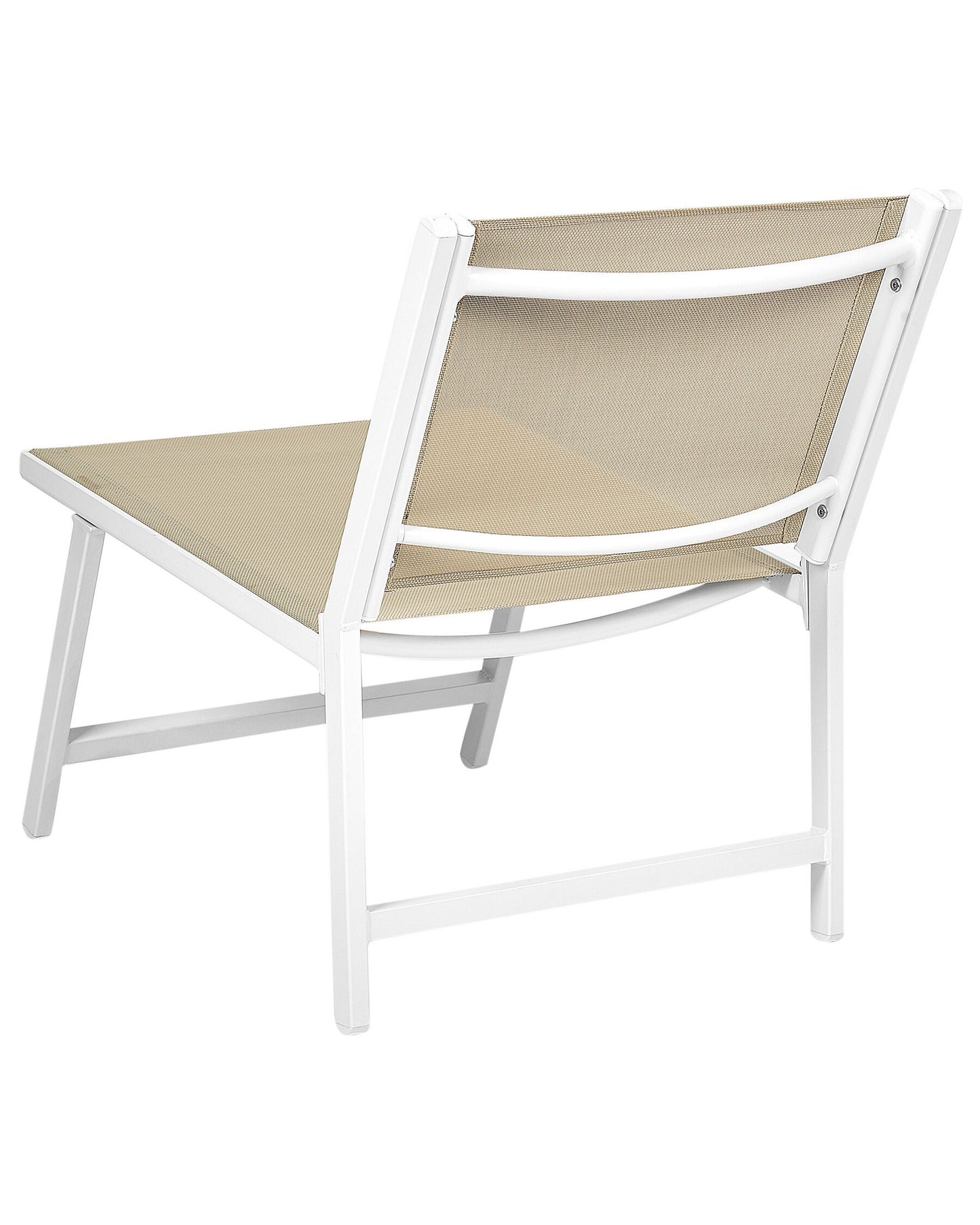Garden Chair MARCEDDI with Footstool Metal White/ Beige