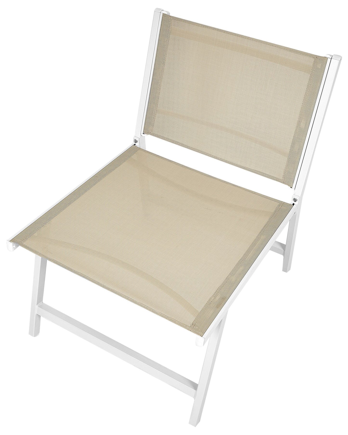 Set of 2 Garden Chairs MARCEDDI with Footstool Metal White/ Beige