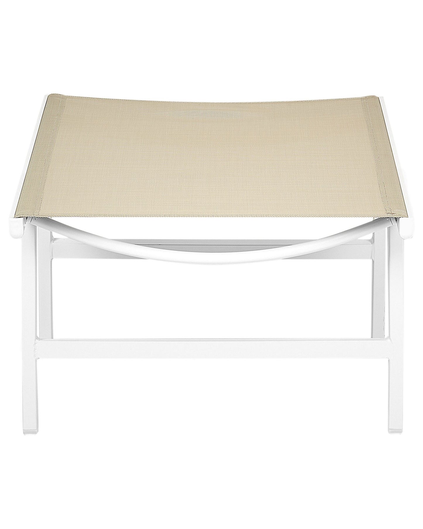 Set of 2 Garden Chairs MARCEDDI with Footstool Metal White/ Beige
