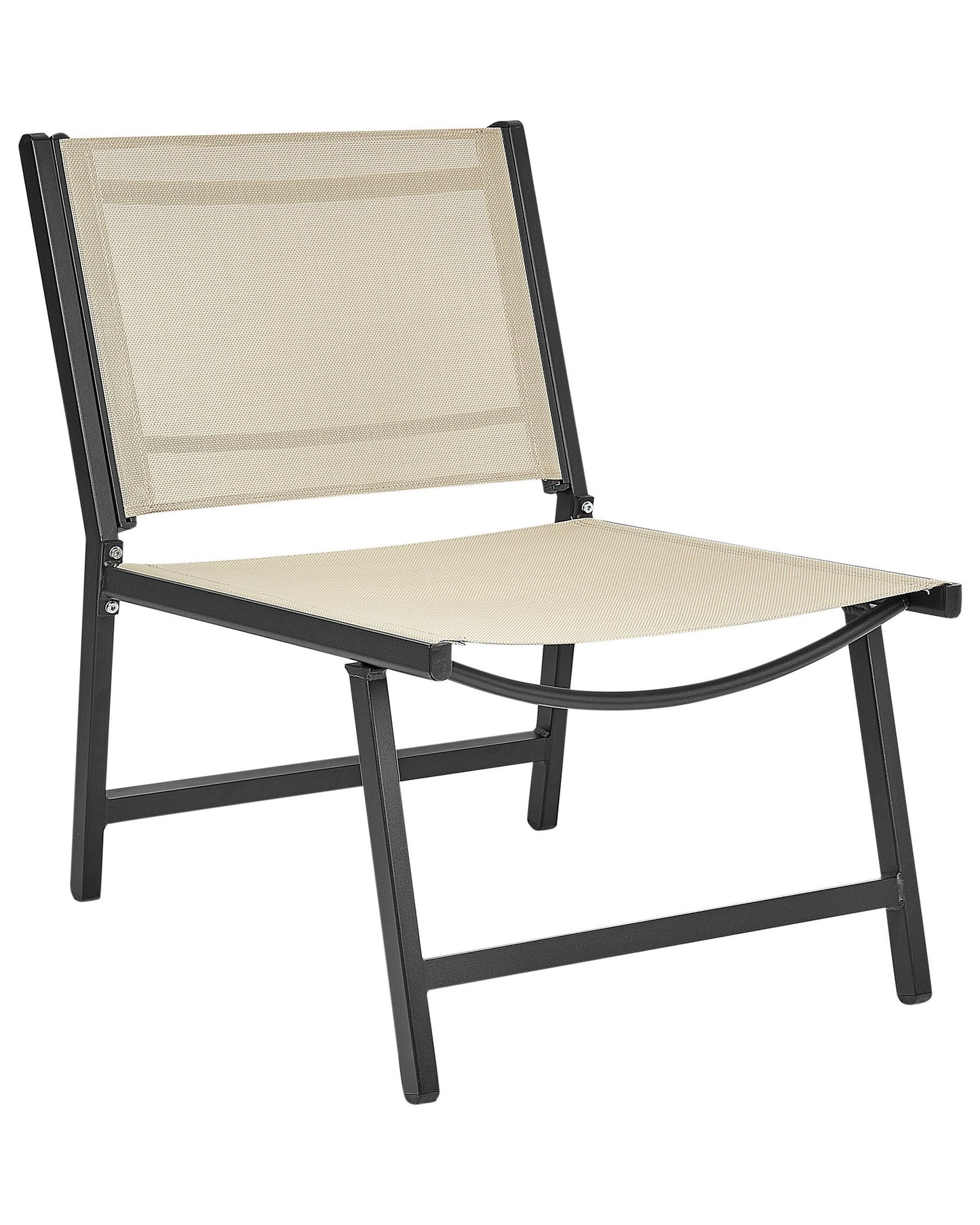 Garden Chair MARCEDDI with Footstool Metal Beige