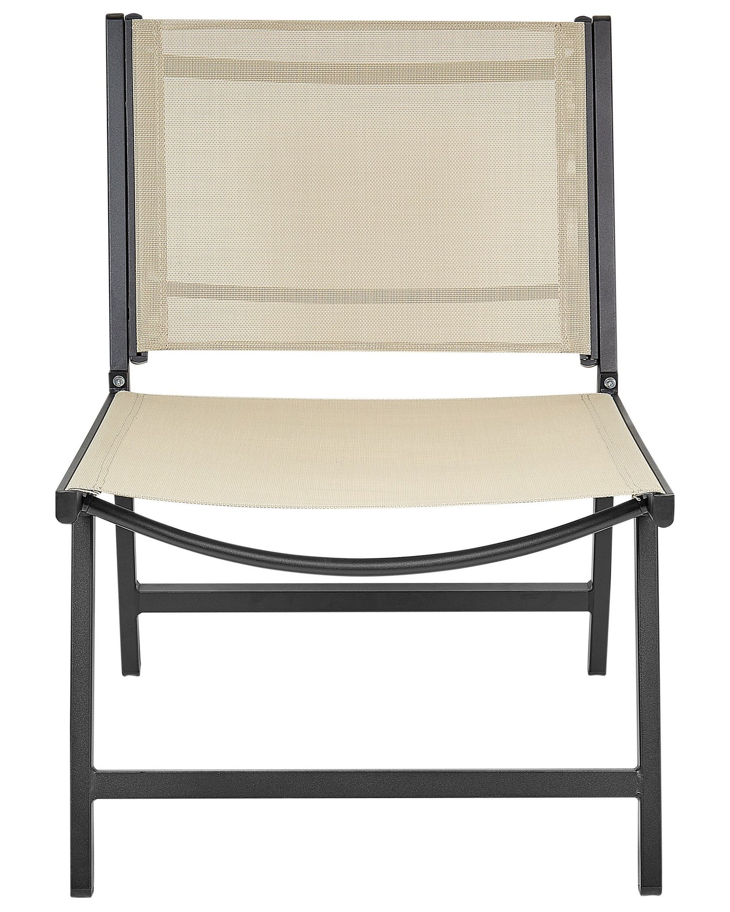 Set of 2 Garden Chairs MARCEDDI with Footstool Metal Beige