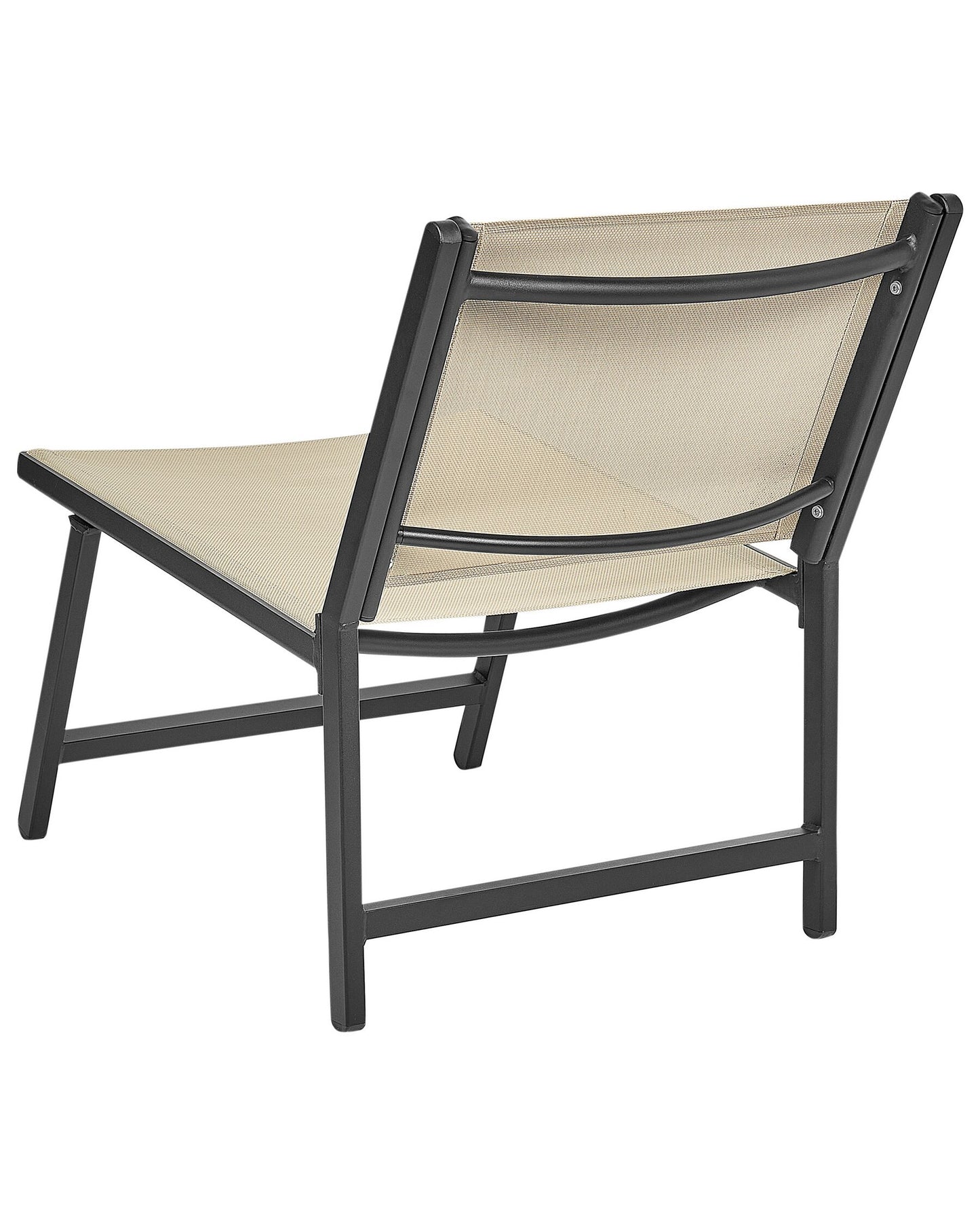 Garden Chair MARCEDDI with Footstool Metal Beige