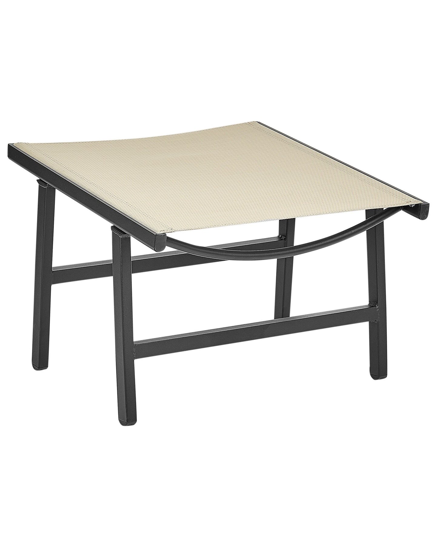Garden Chair MARCEDDI with Footstool Metal Beige