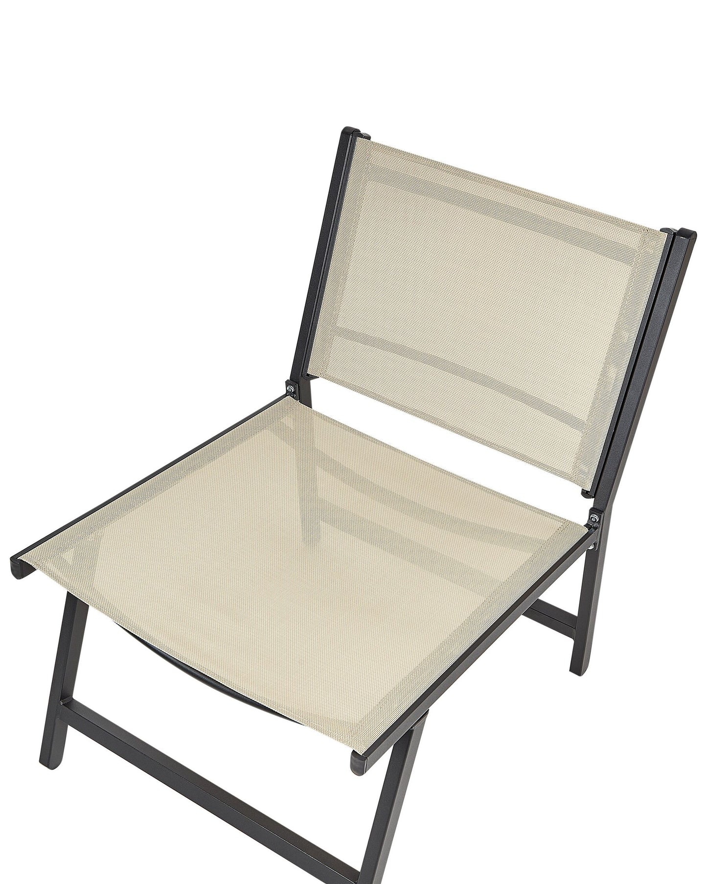 Set of 2 Garden Chairs MARCEDDI with Footstool Metal Beige