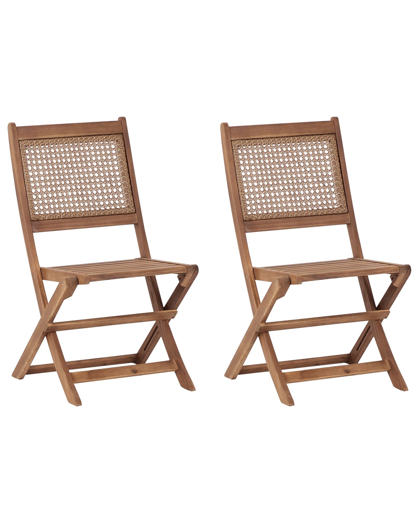 Set of 2 Garden Chairs PARAGGI Certified Acacia Wood Dark Brown