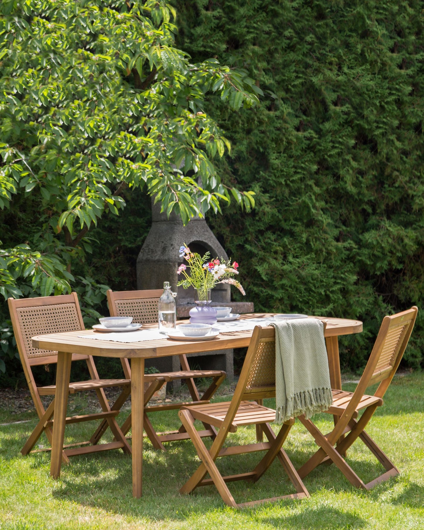 Set of 4 Garden Chairs PARAGGI Dark Brown
