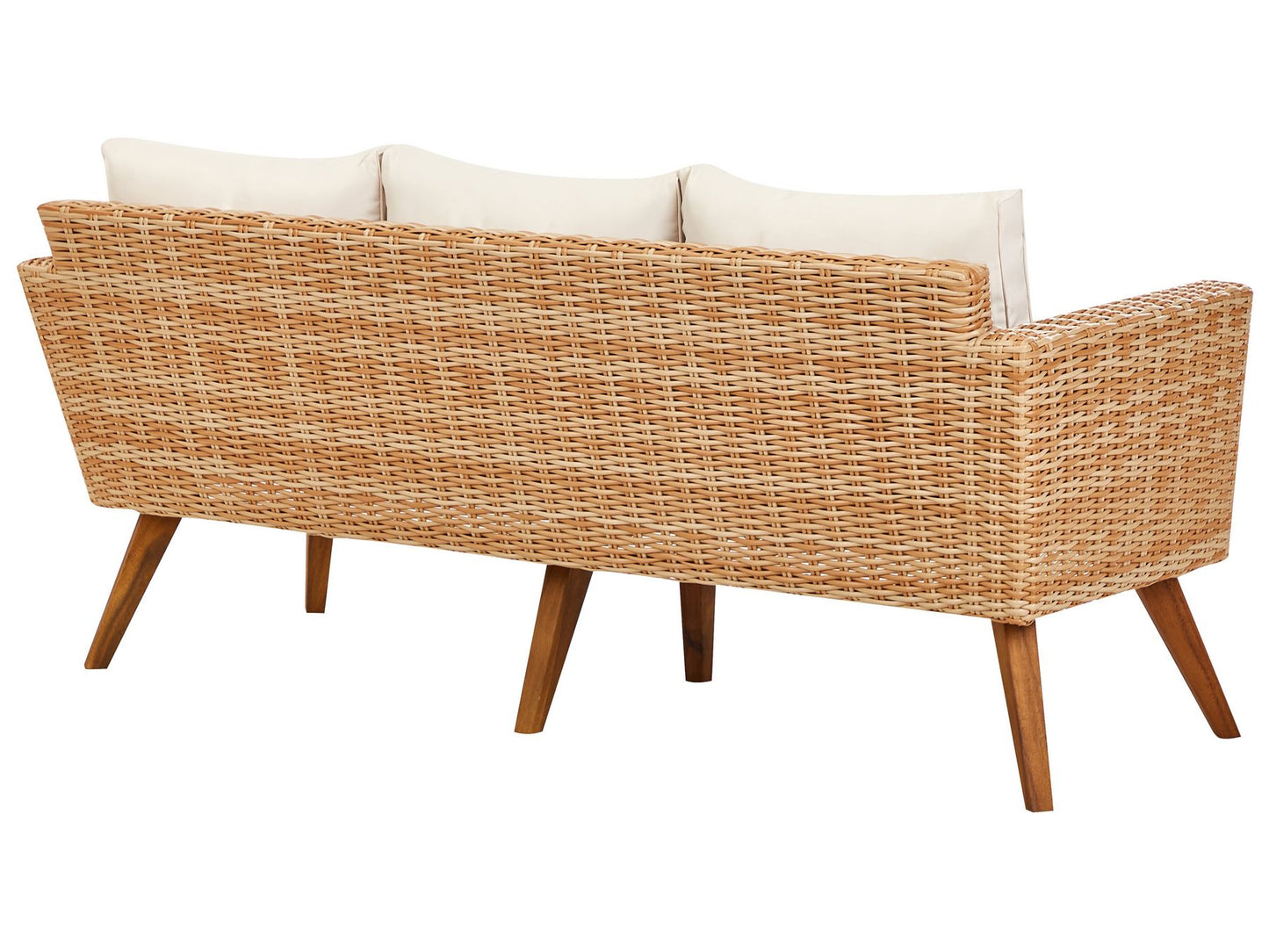 Garden Lounge Set with Table 5 Seater VITTORIA PE Rattan Off-White