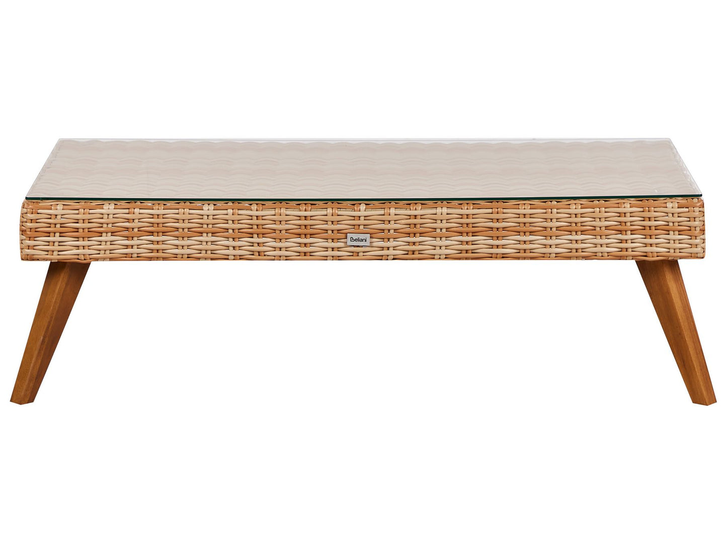 Garden Lounge Set with Table 5 Seater VITTORIA PE Rattan Off-White