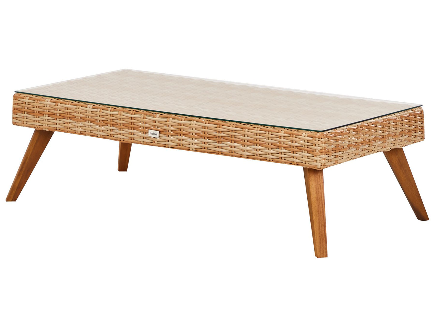 Garden Lounge Set with Table 5 Seater VITTORIA PE Rattan Off-White