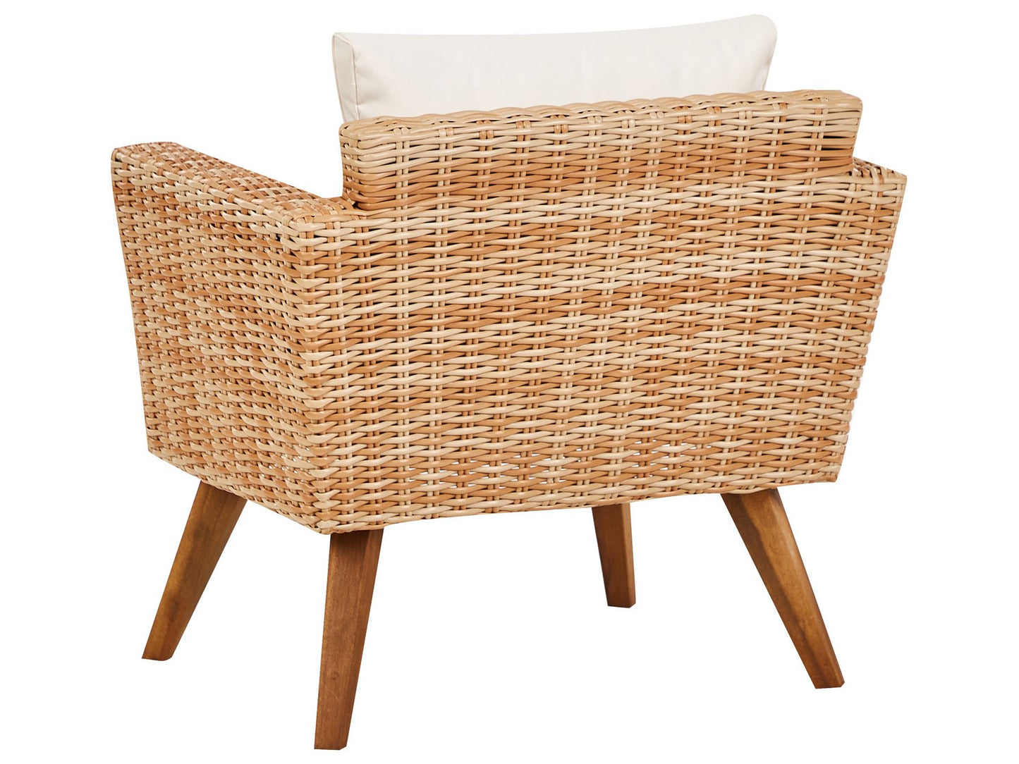 Garden Lounge Set with Table 5 Seater VITTORIA PE Rattan Off-White