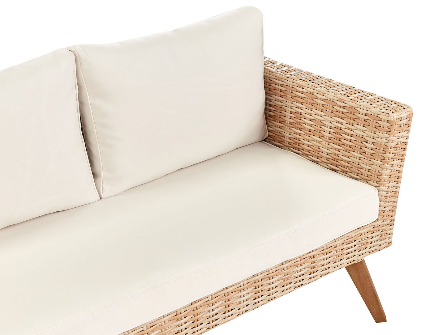Garden Lounge Set with Table 5 Seater VITTORIA PE Rattan Off-White