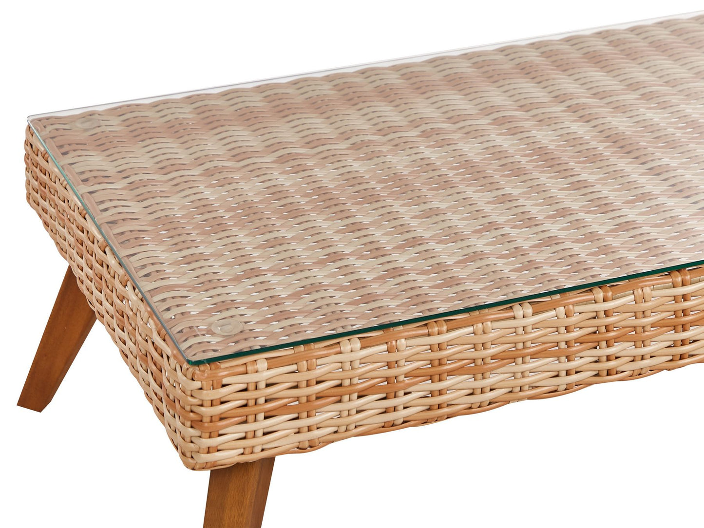 Garden Lounge Set with Table 5 Seater VITTORIA PE Rattan Off-White