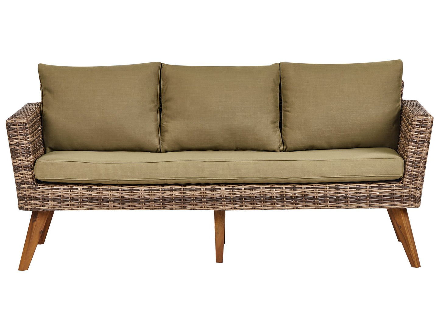 Garden Lounge Set with Table 5 Seater VITTORIA PE Rattan Olive Green