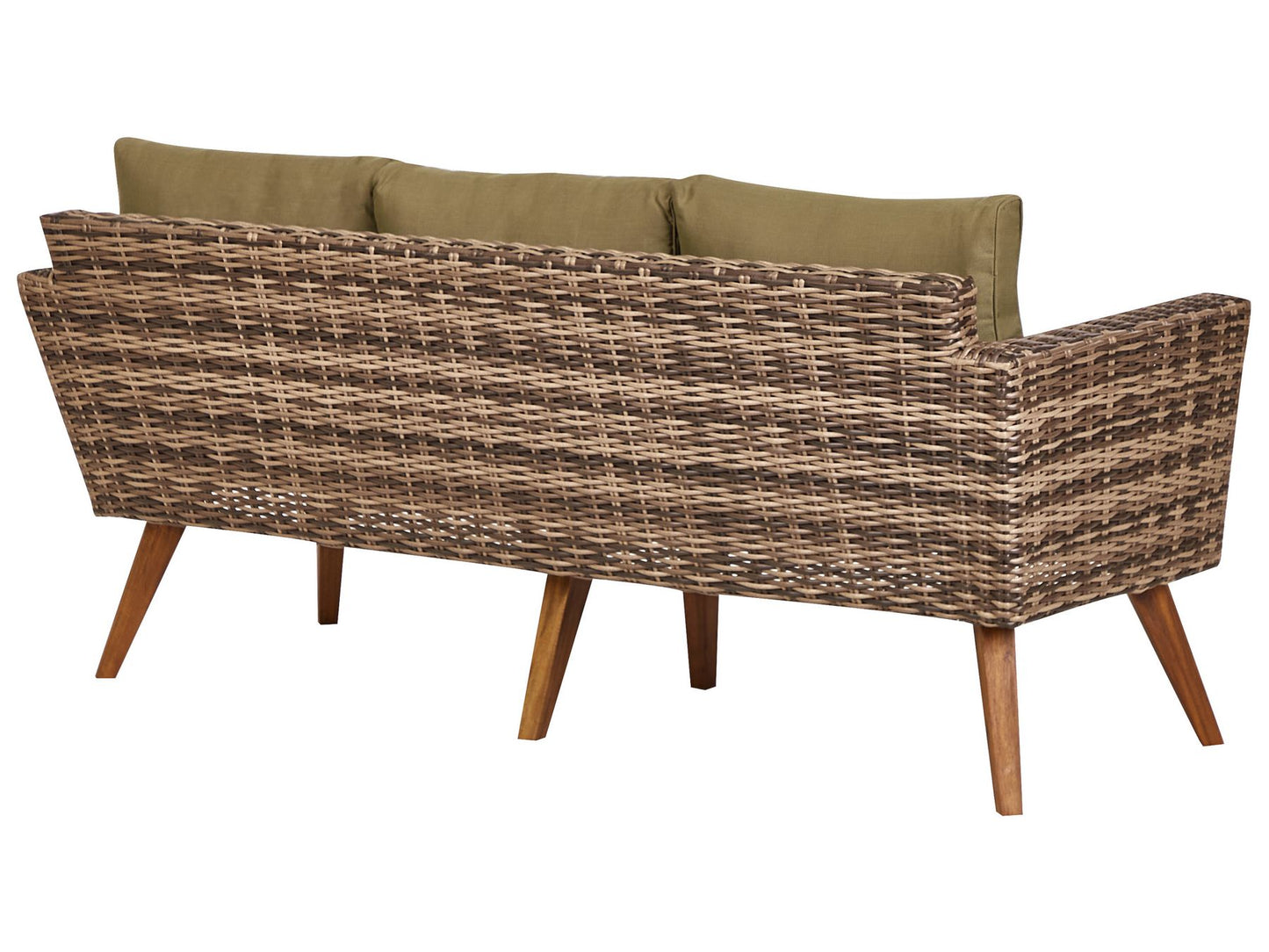 Garden Lounge Set with Table 5 Seater VITTORIA PE Rattan Olive Green