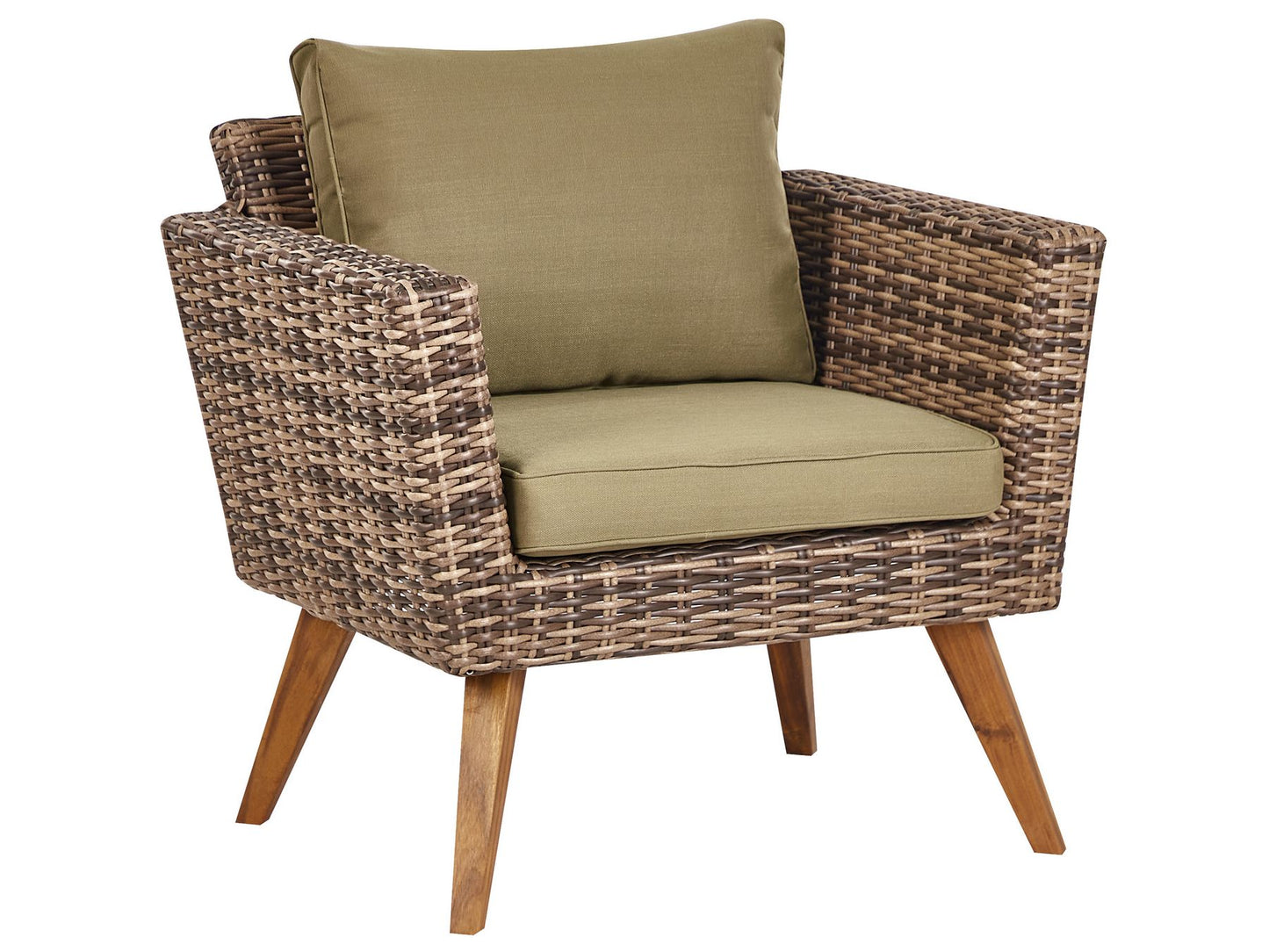 Garden Lounge Set with Table 5 Seater VITTORIA PE Rattan Olive Green