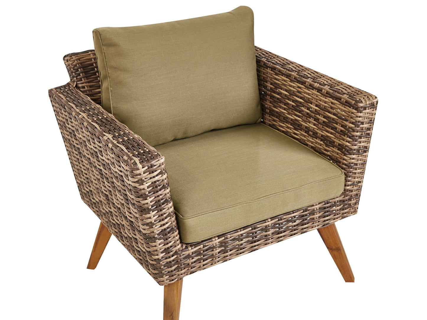 Garden Lounge Set with Table 5 Seater VITTORIA PE Rattan Olive Green