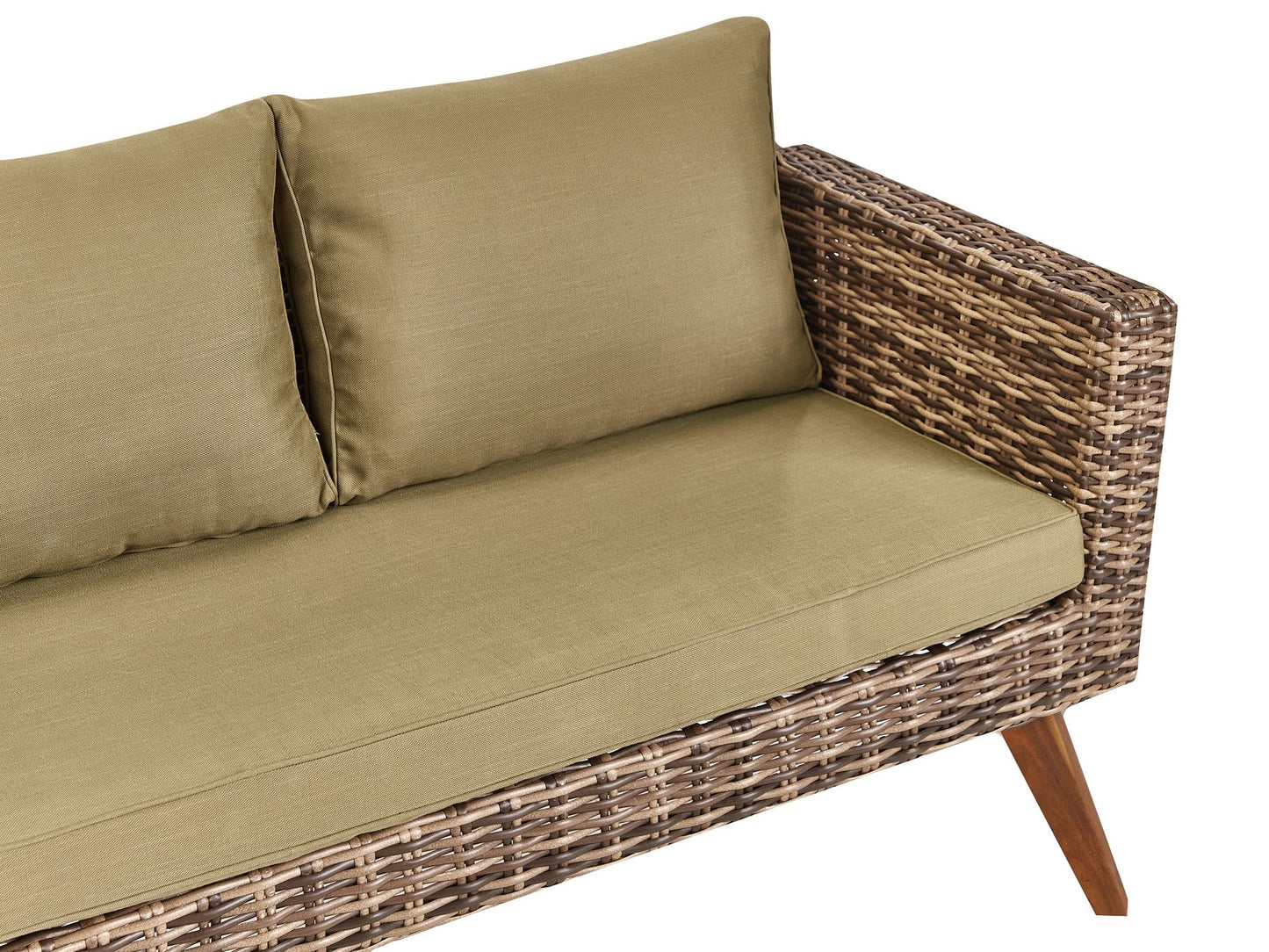 Garden Lounge Set with Table 5 Seater VITTORIA PE Rattan Olive Green