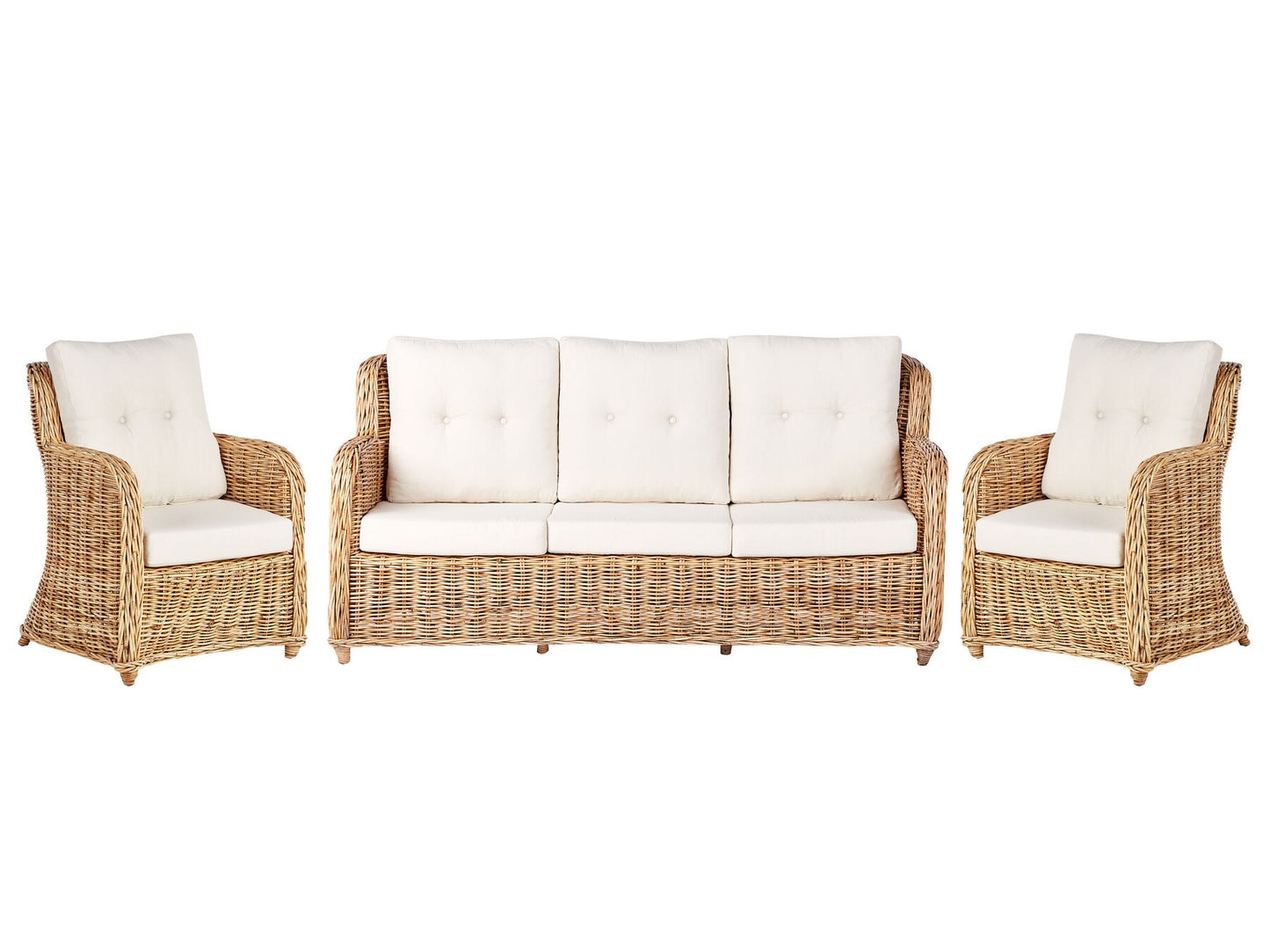 Garden Sofa Set 5 Seater ALESSANO Rattan Natural