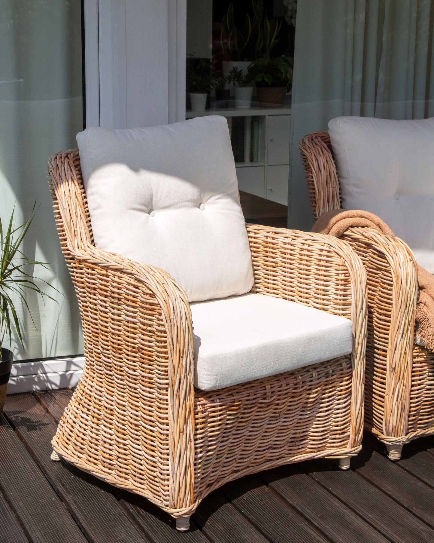 Garden Sofa Set 5 Seater ALESSANO Rattan Natural
