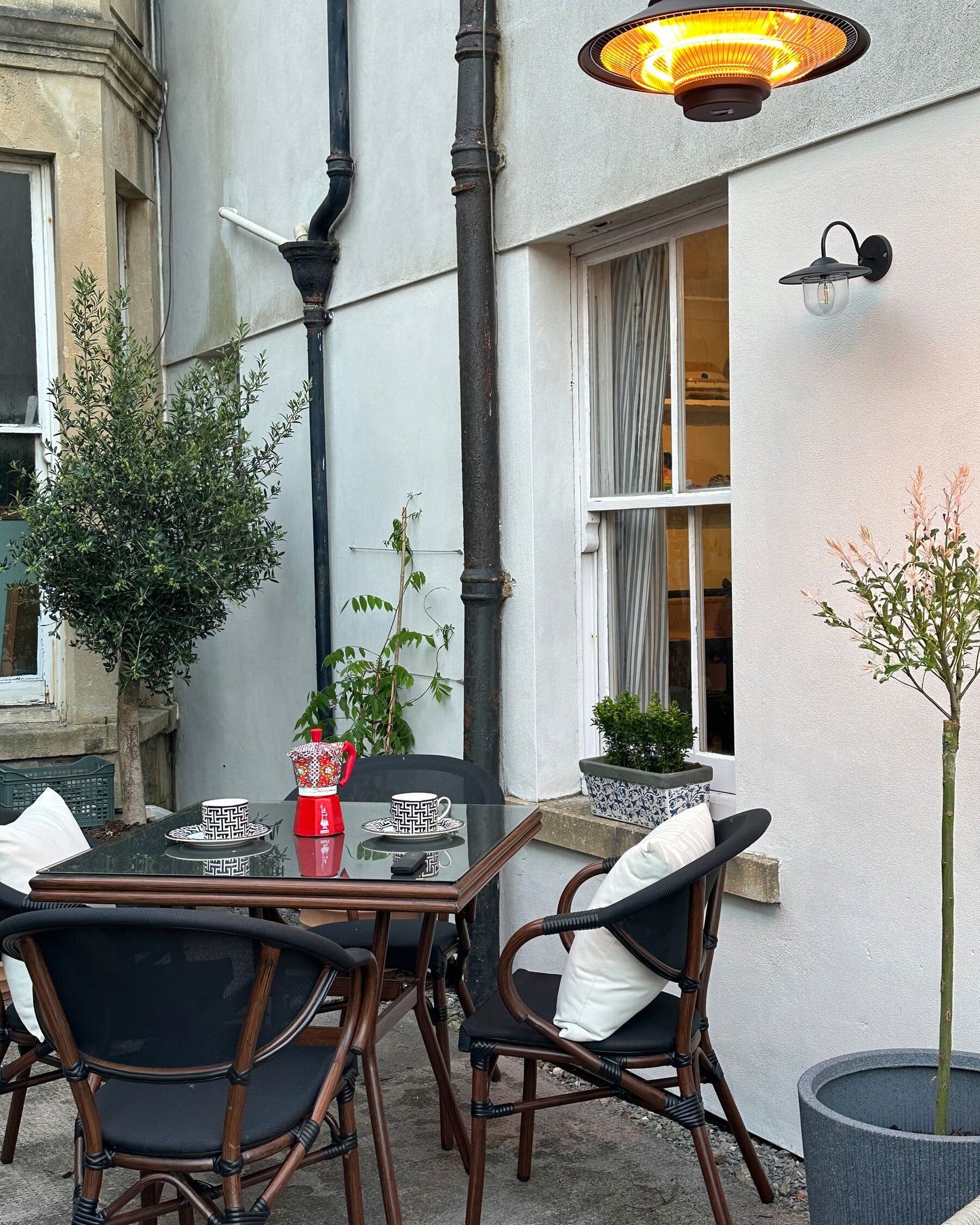Set of 4 Garden Chairs CASPRI Metal Black