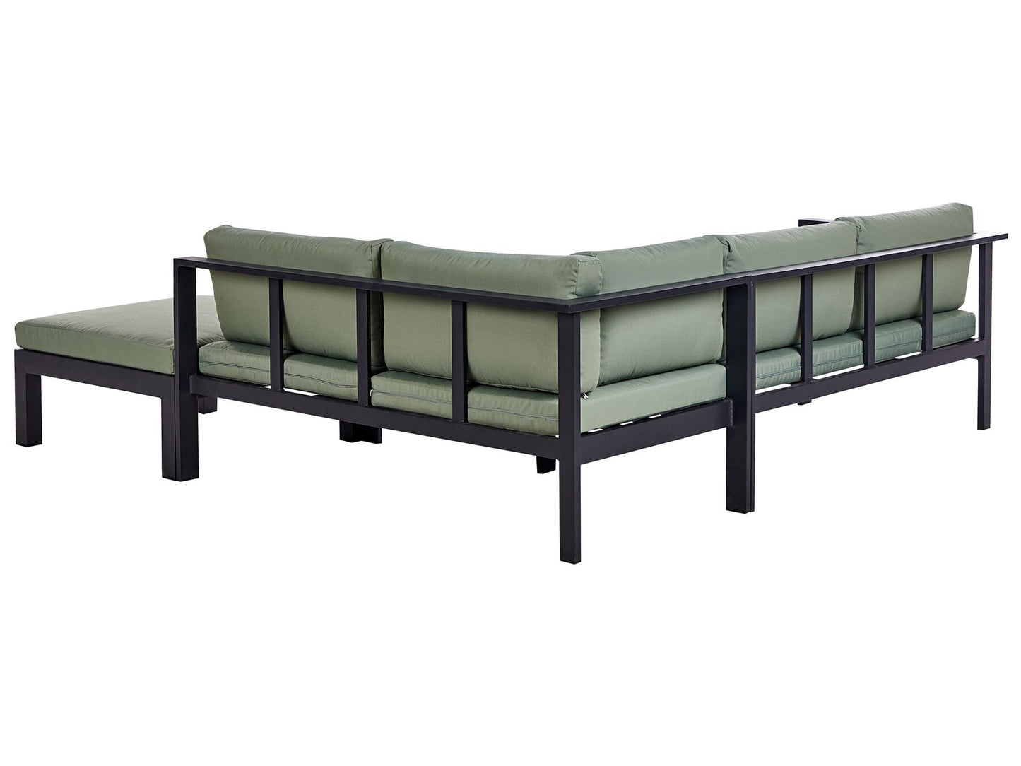 Garden Corner Sofa with Table 5 Seater MESSINA Left Hand Metal Green