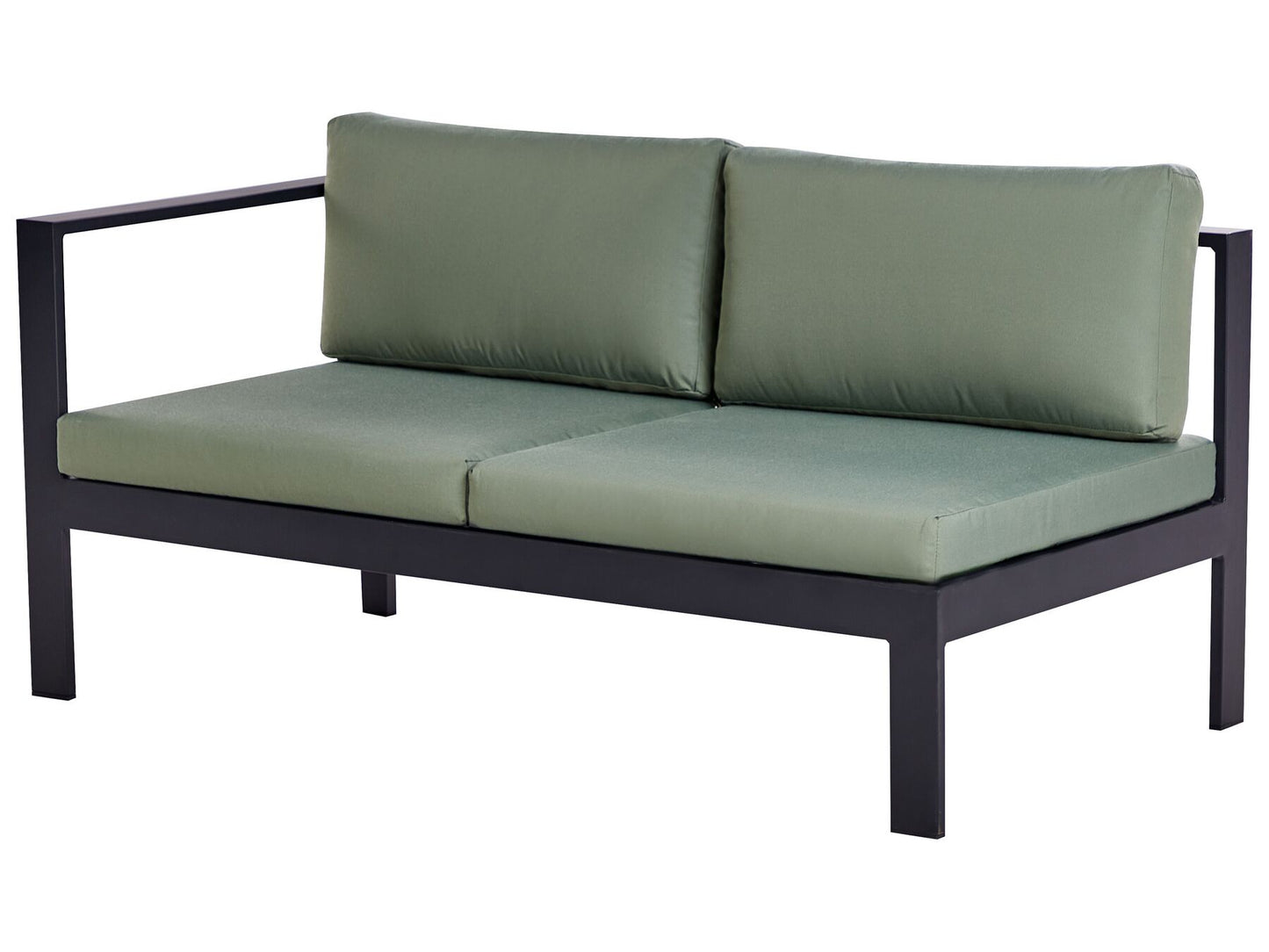 Garden Corner Sofa with Table 5 Seater MESSINA Left Hand Metal Green