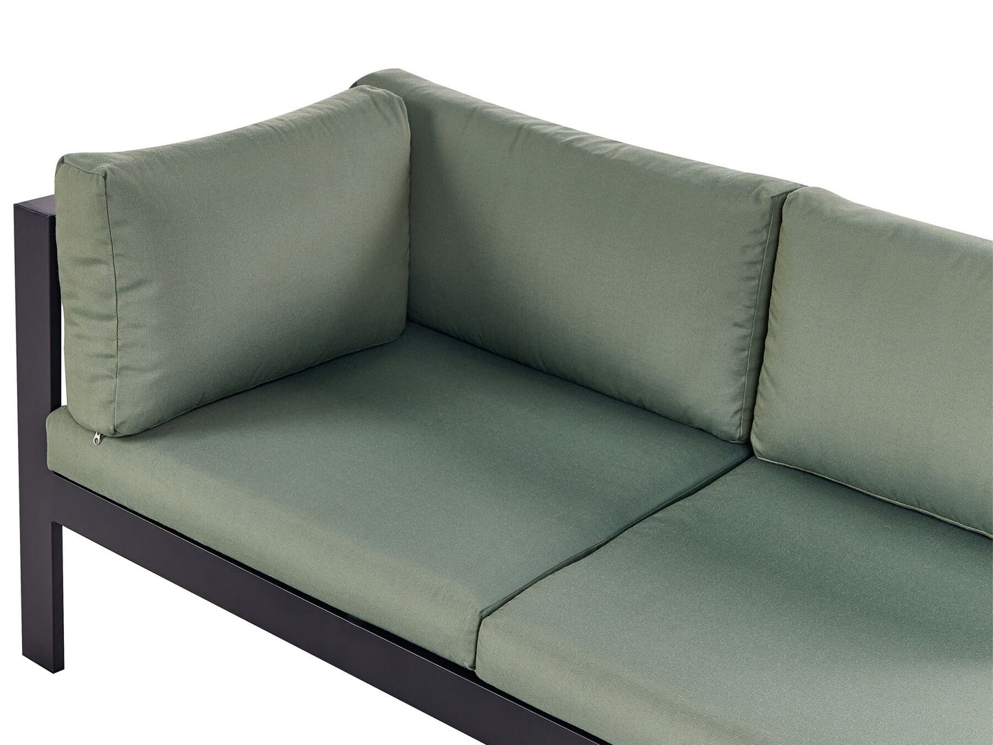 Garden Corner Sofa with Table 5 Seater MESSINA Left Hand Metal Green