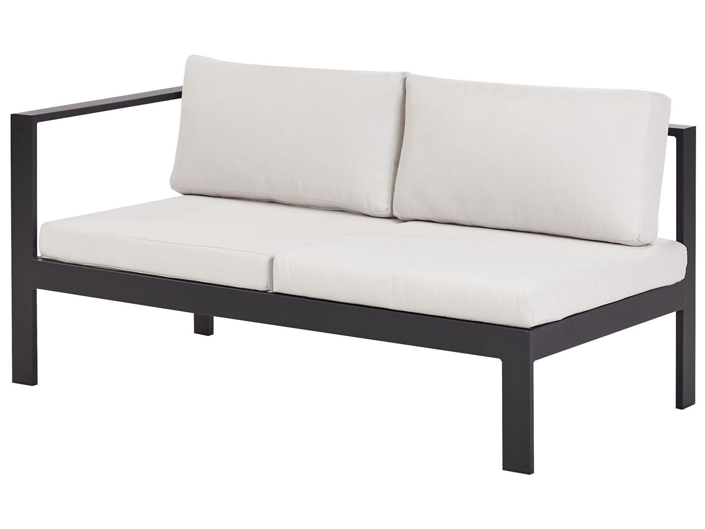 Garden Corner Sofa with Table 5 Seater MESSINA Left Hand Metal Off-White