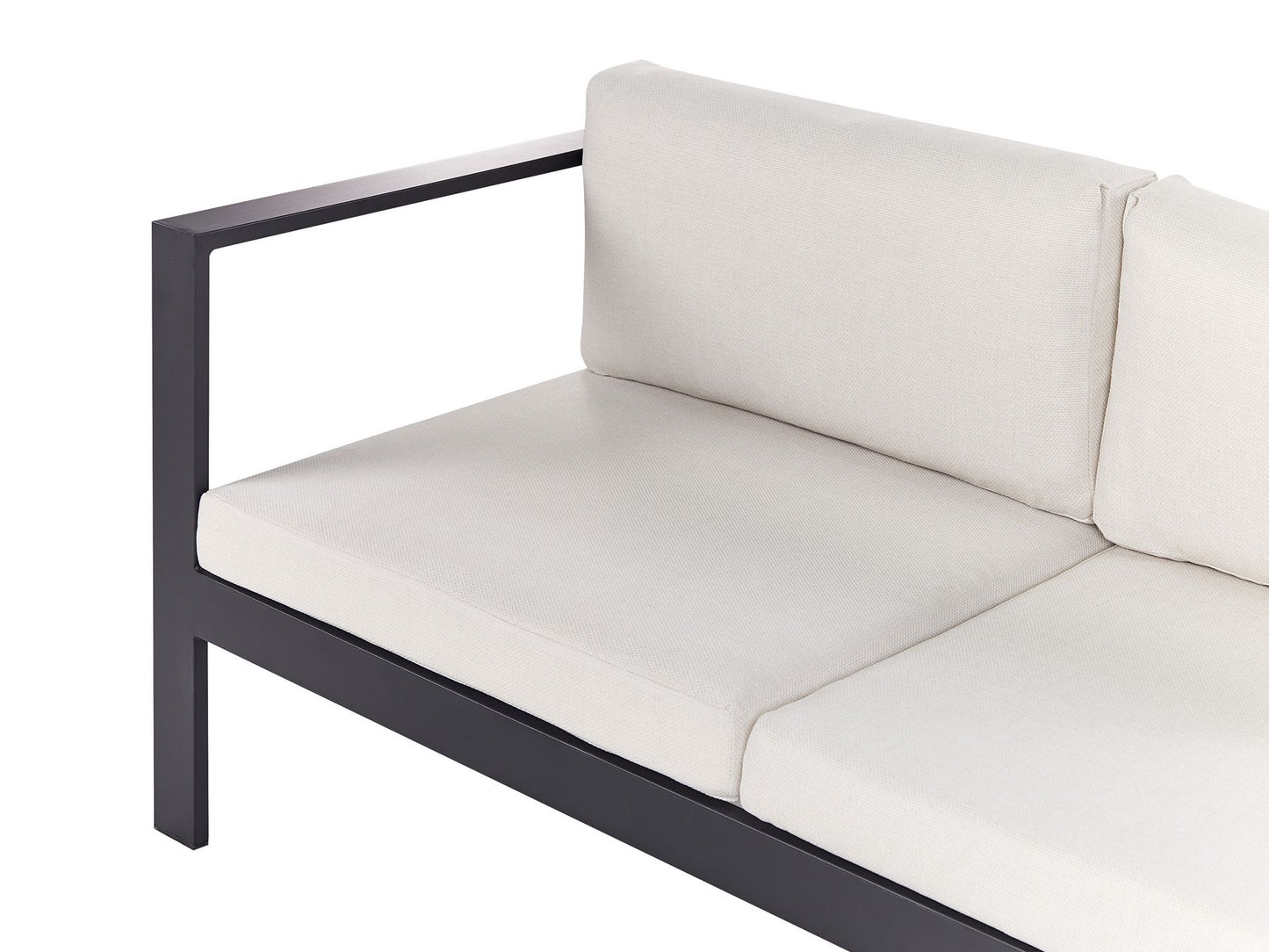 Garden Corner Sofa with Table 5 Seater MESSINA Left Hand Metal Off-White