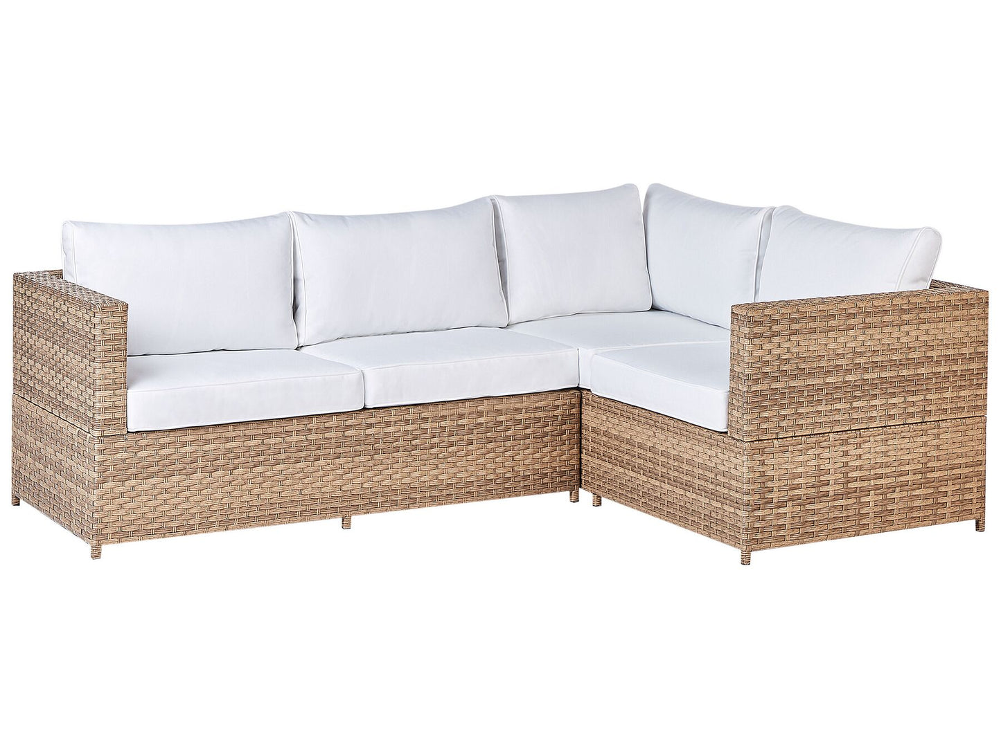 Garden Corner Sofa with Table 4 Seater Left Hand Rattan Off-White