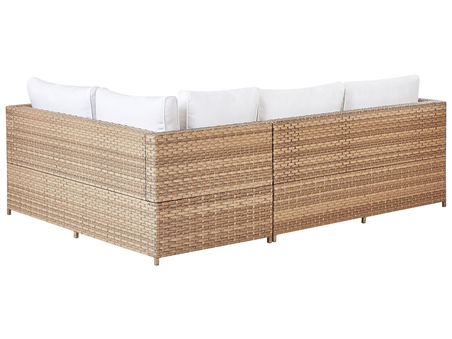 Garden Corner Sofa with Table 4 Seater Left Hand Rattan Off-White