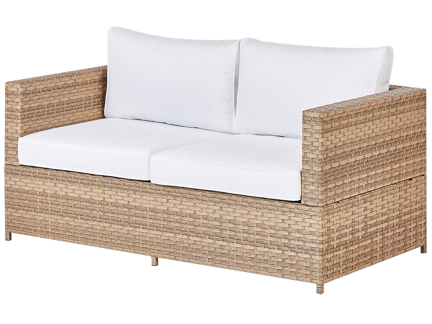 Garden Corner Sofa with Table 4 Seater Left Hand Rattan Off-White