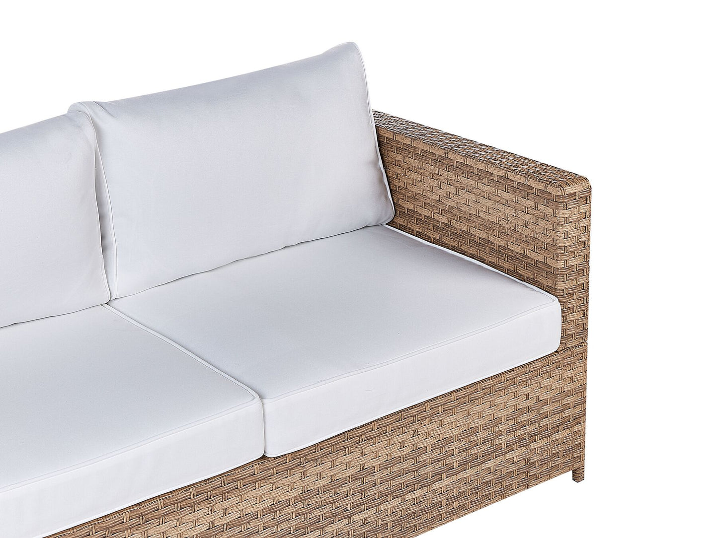 Garden Corner Sofa with Table 4 Seater Left Hand Rattan Off-White