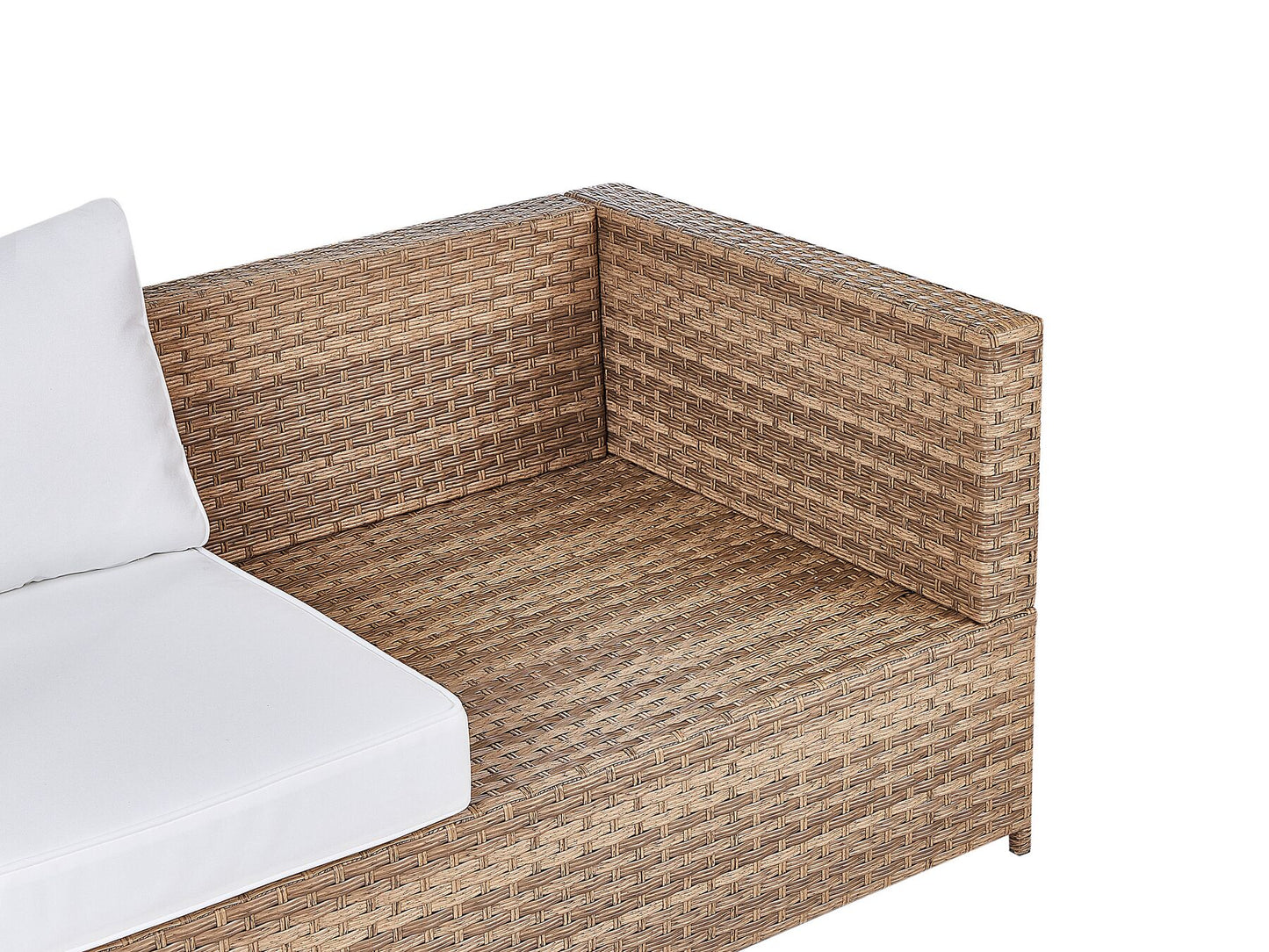 Garden Corner Sofa with Table 4 Seater Left Hand Rattan Off-White