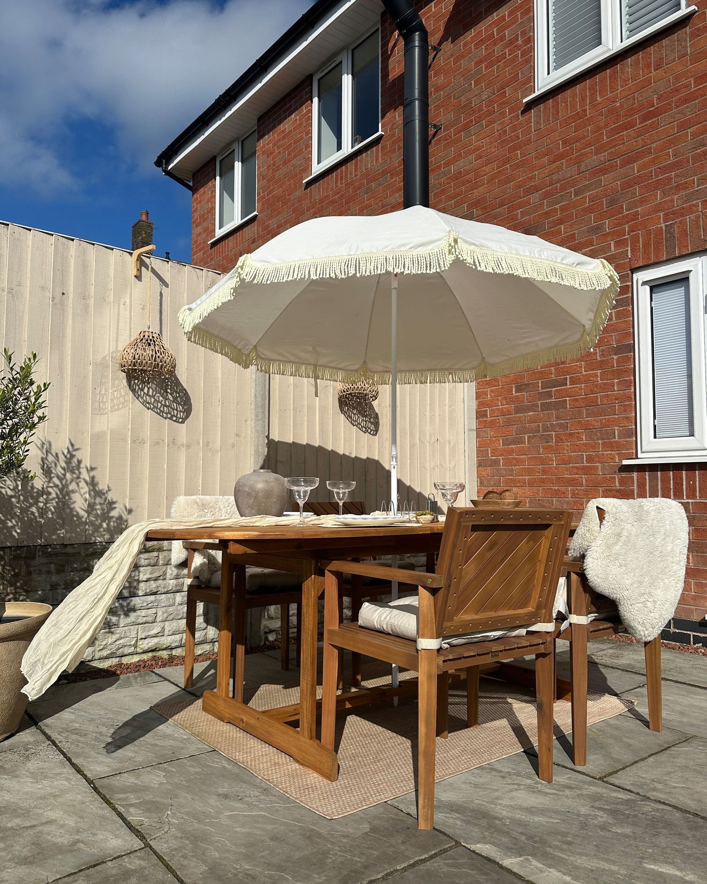 Set of 4 Garden Chairs BARATTI Acacia Wood Brown